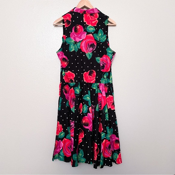 Vintage Jessica Howard by Mitchell Rodbell floral polka dot career dress - Picture 10 of 15